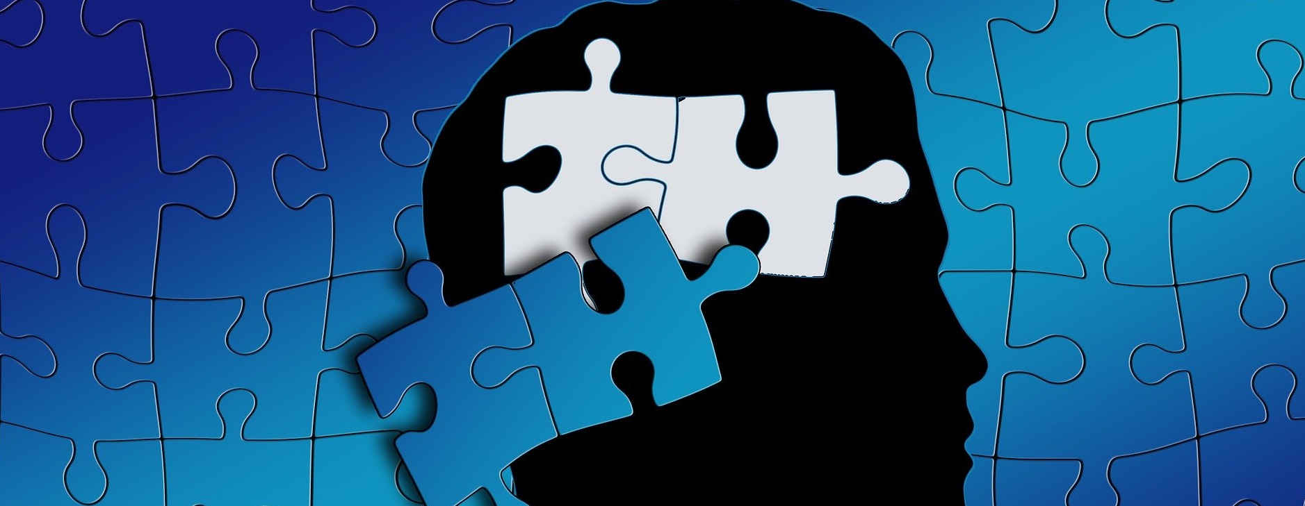 czarna glowa i puzzle